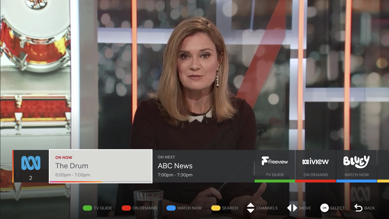 The Mini Guide - this menu bar appears on all free to air TV channels in Australia