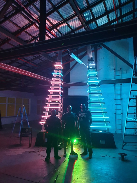 Myself, Kev and Colin after assembling one of the portals at the studio